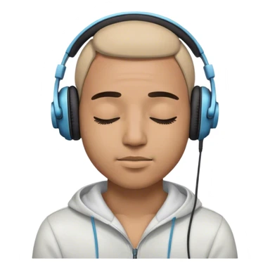 Human Closed eyes wearing headphones sticker