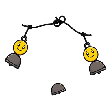 cute cartoon ghungroo ankle bells with smiling faces sticker