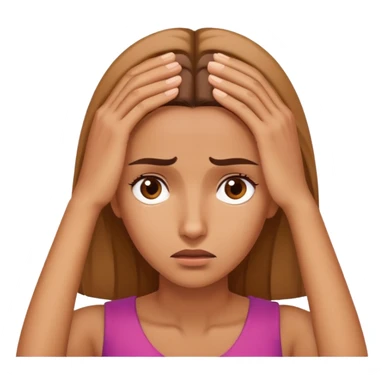 Woman with hand touching forehead, looking confused and worried sticker
