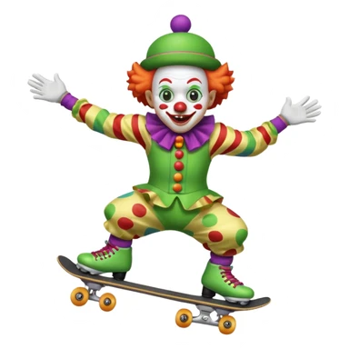 skater clown skating greenü sticker