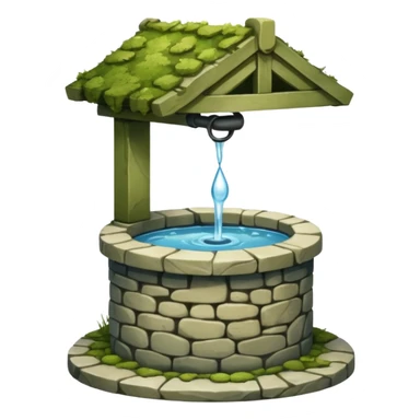 a water well made out of stone sticker