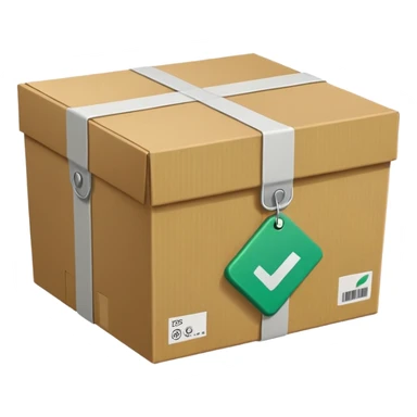 emoji of light green color delivery box  sticker