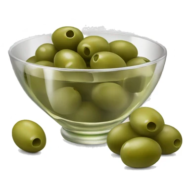  bowl of green olives and glass of white wine  sticker