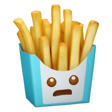 French fries with light blue box  sticker
