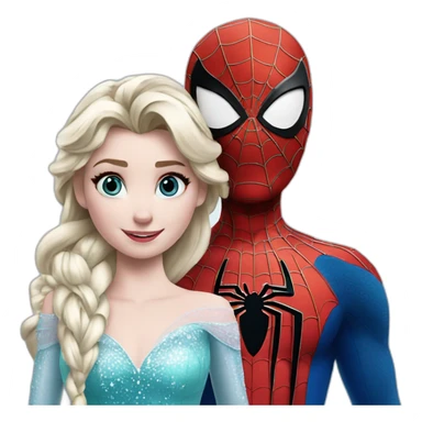 Spiderman with Elsa from Frozen sticker