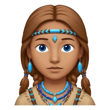 can you make a native American emoji with light brown hair and blue  eyes sticker