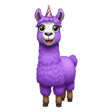 a purple llama have happy birthday  sticker