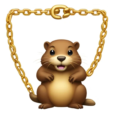 a beaver with a gold chain  sticker