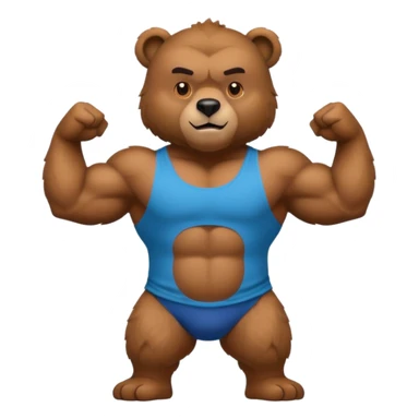 flexing bear with tanktop sticker