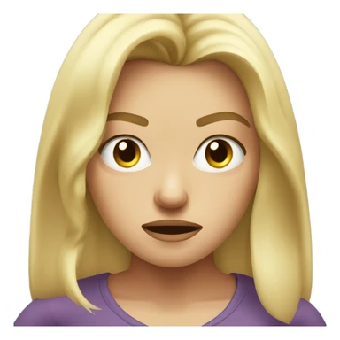 Angry blonde girl sticker