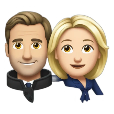 Macron et Marine le Pen sticker