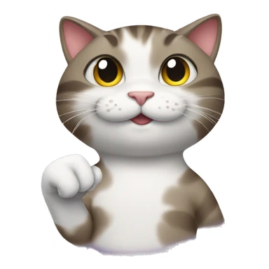 Cat with finger heart sticker