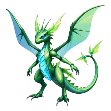  Cool Edgy Shiny Futuristic Ethereal Legendary Scyther-Flygon-Digimon-hybrid full body sticker