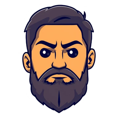 bearded man with dramatic thick eyebrows sticker
