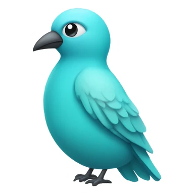 Cyan colored bird sticker