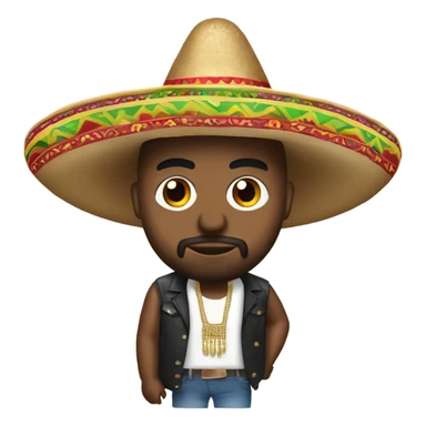  kanye west with a sombrero, tacos and maracas sticker