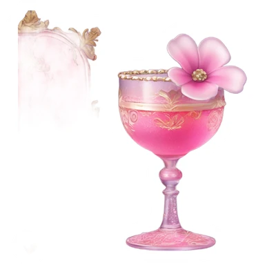 Pink rococo cocktail sticker