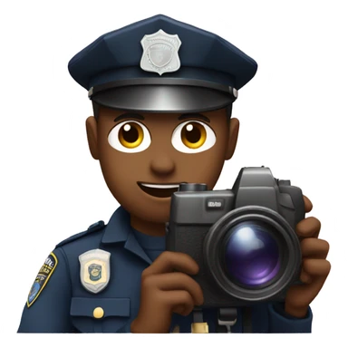 a police officer holding a camera sticker