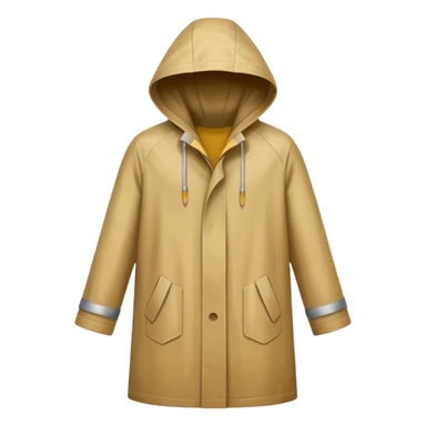 sand raincoat, just rain coat, negative: object. sticker