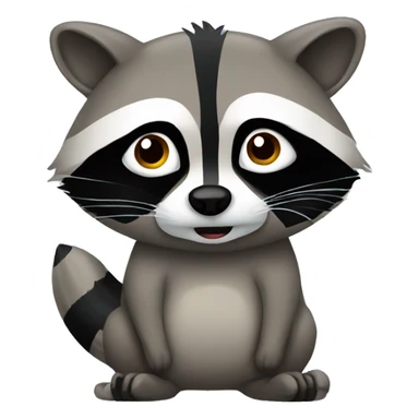 Raccoon pooping sticker