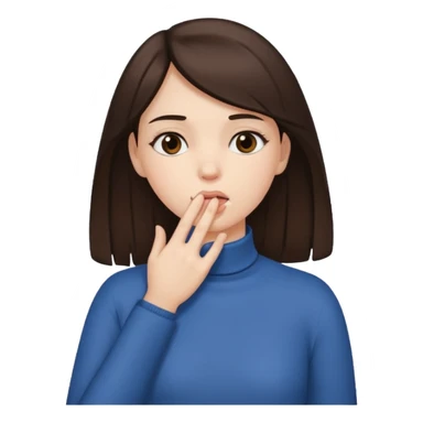 Brunette girl with hand on throat sticker