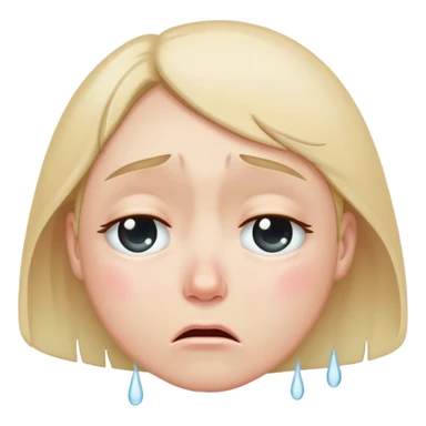 wistful crying face with subtle single tear and soft expression sticker