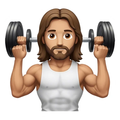 Jesus at the gym  sticker