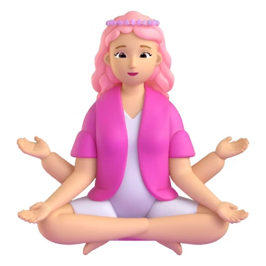 woman with long blonde hair as an angel meditating with pink hair accessories sticker