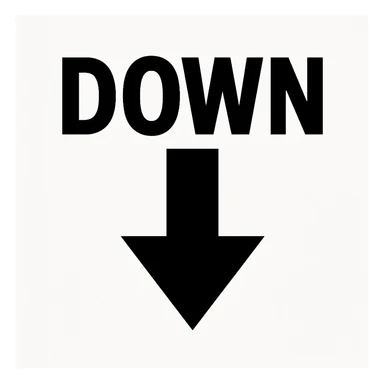 Grassi buoni con freccia in basso, come a significare che vanno al ribasso sticker