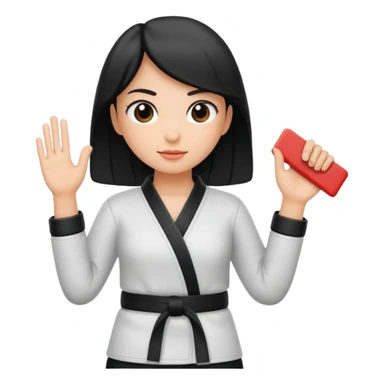 black belt in girl hand sticker