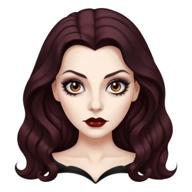 vampira cabelo ondulado longo marrom legal sticker