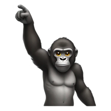 saluting gorilla sticker