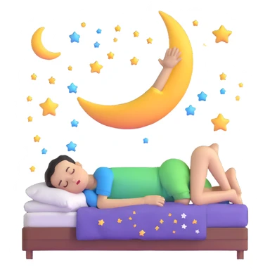 boy sleeping peacefully with Z symbols stars and moon sticker