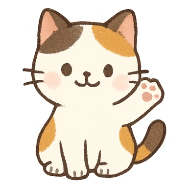 cute cat waving sticker