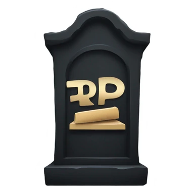 a black grave with the letters RIP sticker