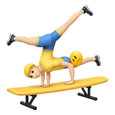 Create an emoji doing calisthenics planche sticker