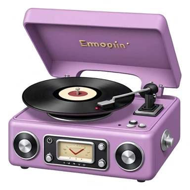 Mauve retro record player sticker
