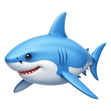 cute shark with brilliant blue color, no shoes sticker