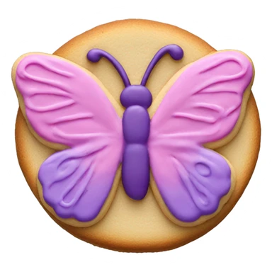 Butterfly cookie with purple and pink icing sticker