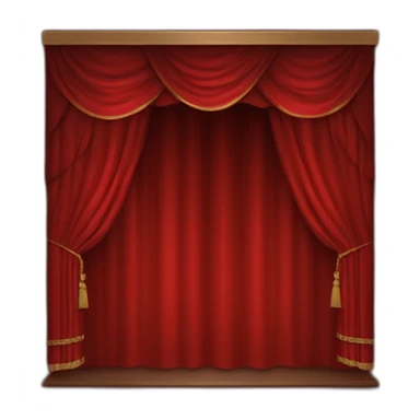 Part open red theatre curtain sticker