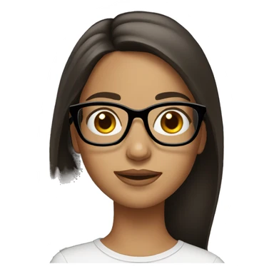 Brunette girl with glasses  sticker