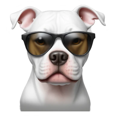 White pitbull with sunglasses  sticker