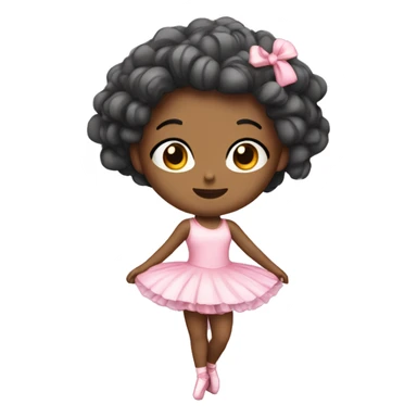 criança bailarina, branca, com coque no cabelo, abraçando um coração sticker