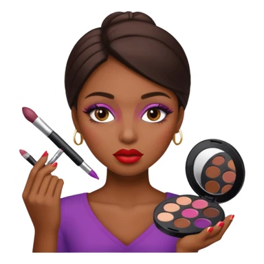 Una niña morena maquillandose sticker