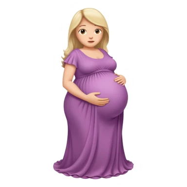 very heavily pregnant overdue lady with very large belly  sticker