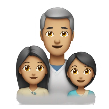 Family. White mother, asian father, 3 daughters sticker