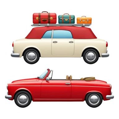 Road trip car packed with luggage and camping gear sticker
