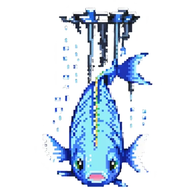 simple and funny fish peeing sticker