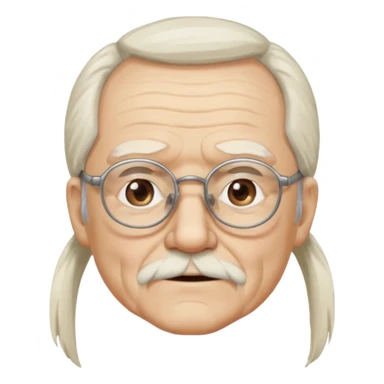 Old man with glasses and long white pony tail sticker