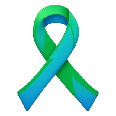 IIH awareness ribbon left half blue and right half green sticker